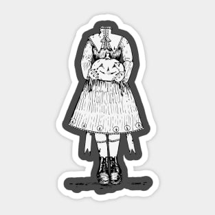 Headless Girl (Black and White) Sticker